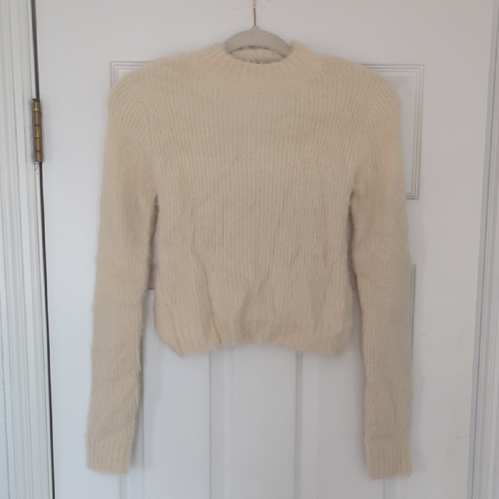 Lulu's Cream Fuzzy Turtleneck Sweater